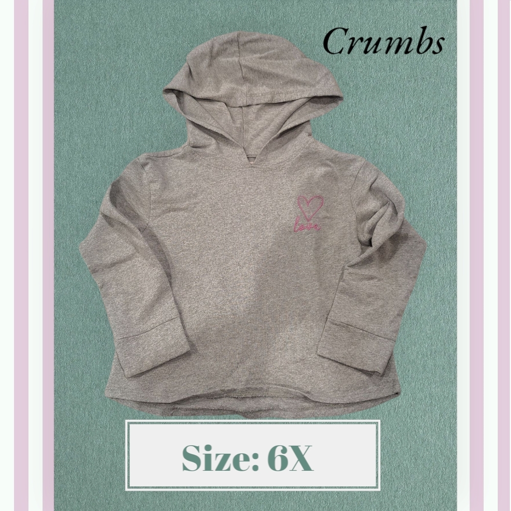 Heather Gray Hoodie with Pink Detail Sweatshirt